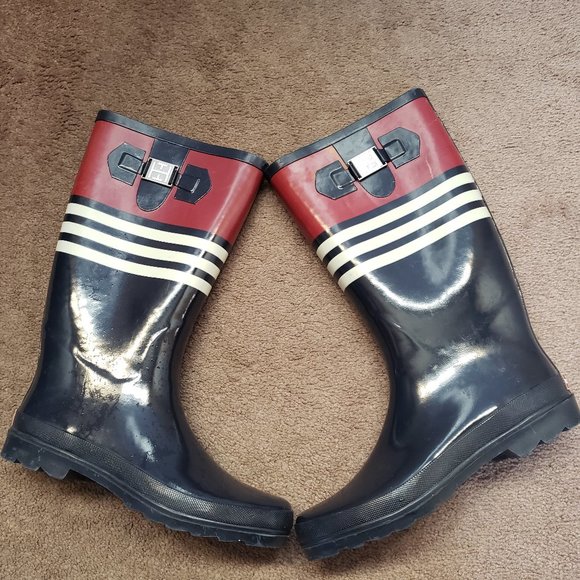 Tommy Hilfiger Women's  Red/White/Blue Tall Rain Boots - Picture 3 of 5